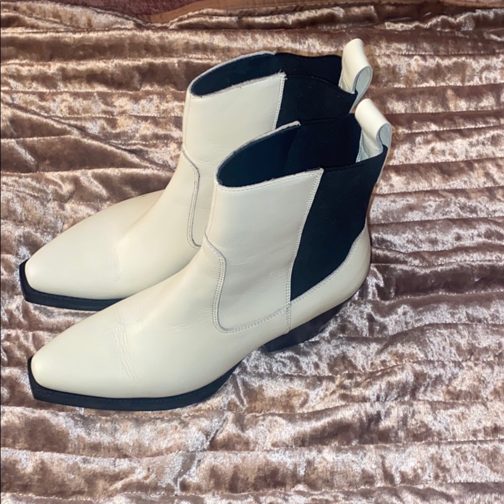White Everlane Leather Ankle Boots